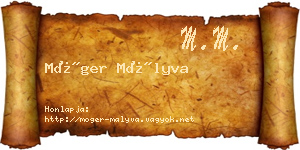 Móger Mályva névjegykártya